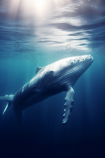 海洋中的鲸鱼海洋生态系统大洋生物多样性