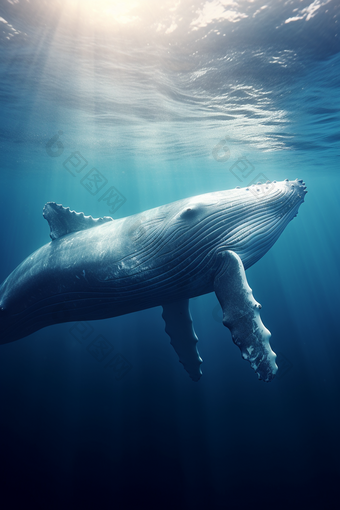 海洋中的鲸鱼鲸类动物大洋生物多样性