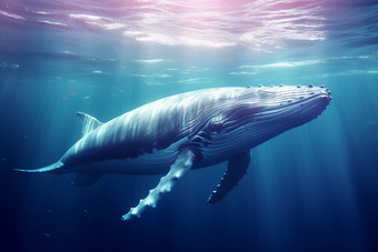 海洋中的鲸鱼鲸类动物迁徙