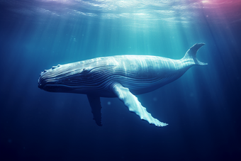 海洋中的鲸鱼海洋中的巨型生物鲸类动物