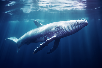 海洋中的鲸鱼海洋中的巨型生物海洋生态保护