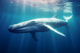 海洋中的鲸鱼鲸类动物海洋生态系统