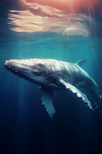 海洋中的鲸鱼海洋中的巨型生物深海生物
