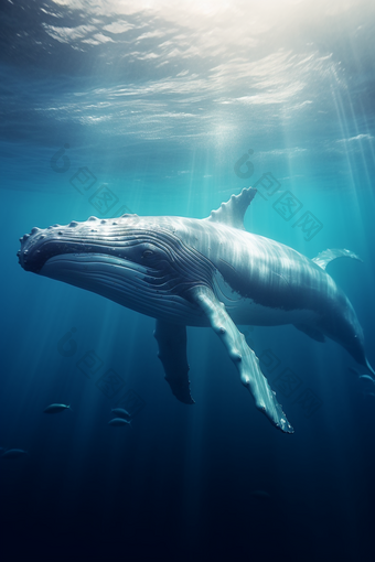海洋中的鲸鱼海洋中的巨型生物海洋生态系统
