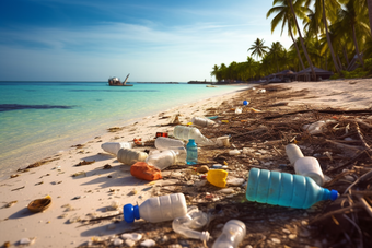 海洋中的垃圾污染塑料海洋环境破坏
