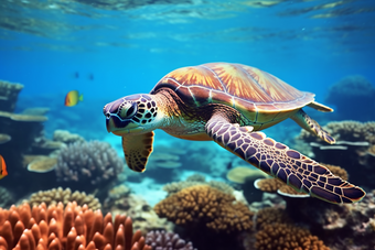 海洋中的海龟水下世界<strong>生态</strong>