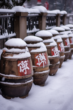 冬季传统酒酿造摄影图2