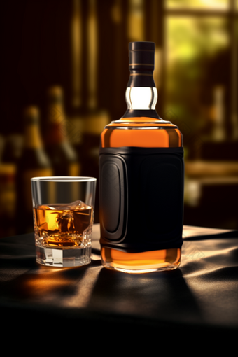 威士忌产品酒瓶散发诱人香气