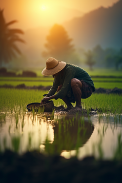 水稻播种摄影图12