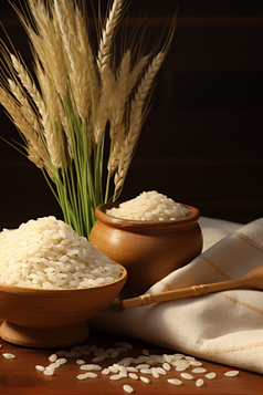 水稻制成大米摄影图2