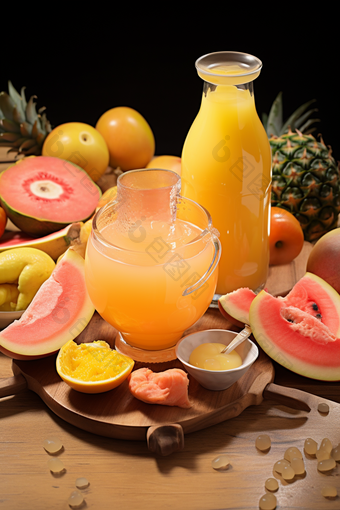柚子果汁柚子饮料特写饮品创意拍摄