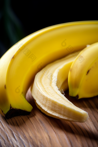 剥开的香蕉香蕉切片果肉展示
