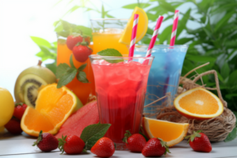 <strong>草莓汁</strong>水果饮料图片