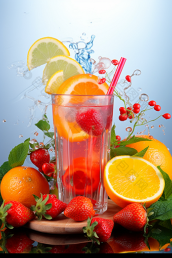 <strong>草莓汁</strong>水果饮料水果汁液