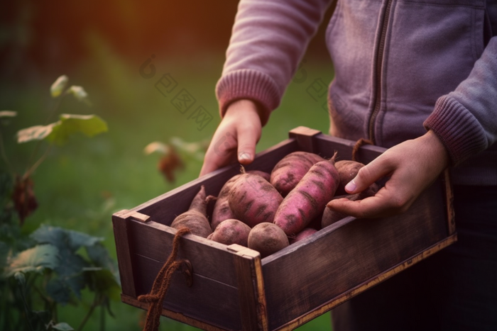 红薯采摘农产品农村劳动