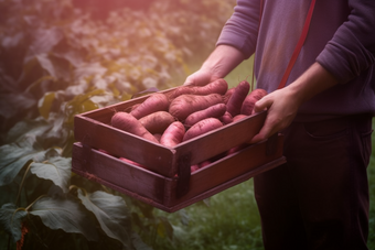 红薯采摘农产品农产品生产