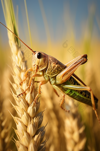 农作物病虫害防治蝗虫摄影图