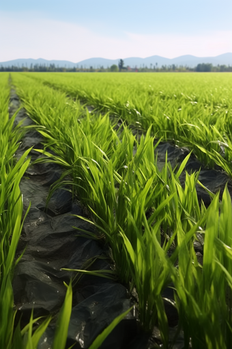 盐碱标准农田建设<strong>水稻种植</strong>摄影图