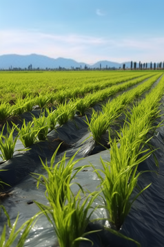 盐碱耕地保护水稻种植摄影图