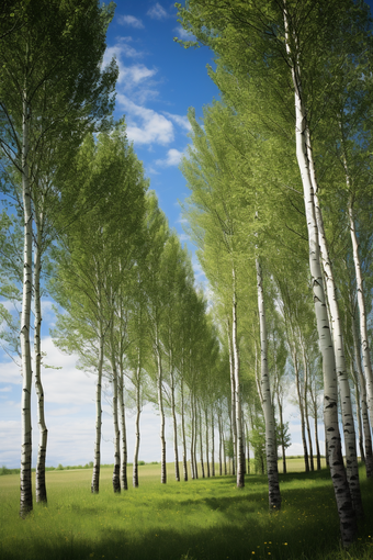 乡村振兴耕地保护荒地种植杨树摄影图