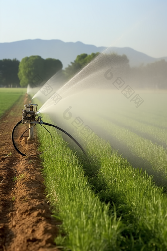 节水灌溉农田智能灌溉系统设备摄影图