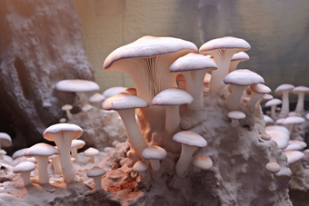 平菇种植美食照片菌菇农场场景摄影图