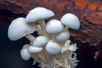 农业<strong>白</strong>蘑菇种植场景摄影图