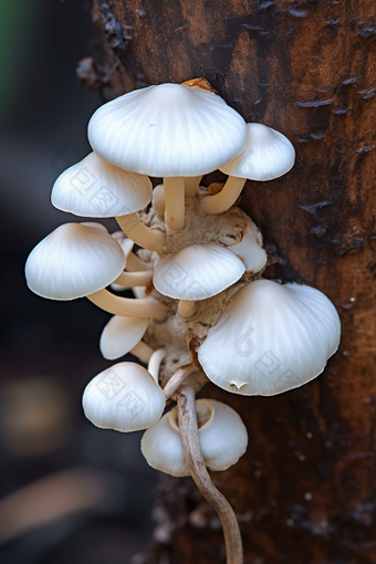 食用菇菌<strong>白</strong>蘑菇种植场景摄影图