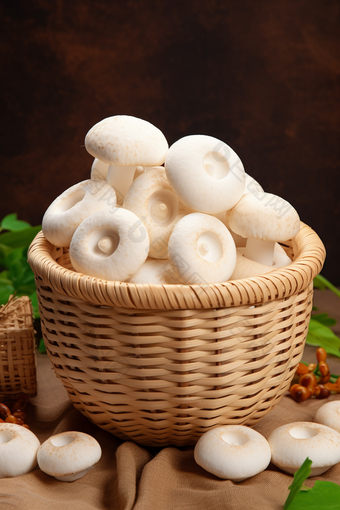 <strong>健康食品</strong>白蘑菇商业摄影摄影图