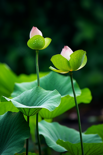 湖泊风景莲蓬摄影图