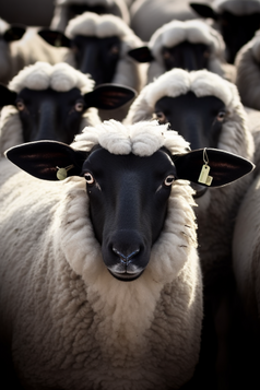 农场的纯种杜泊羊群摄影图