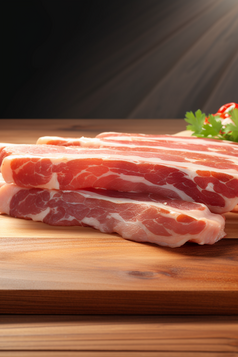餐饮超市菜场采购肉类市场猪肉加工美食摄影图