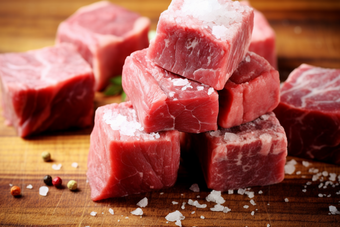 超市菜场采购肉类市场冷冻猪肉美食摄影图