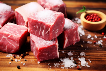 餐饮超市菜场采购肉类市场冷冻猪肉美食摄影图