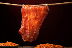 菜场采购肉类市场腊肉年货预制菜摄影图