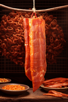 餐饮超市菜场采购肉类市场腊肉预制菜摄影图