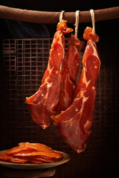肉类市场腊肉年货预制菜摄影图