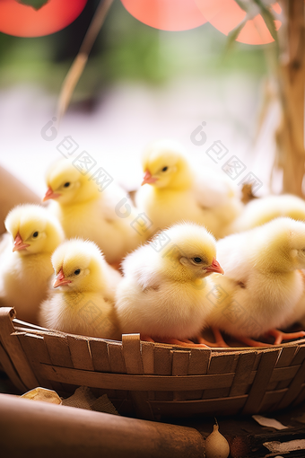 农场里的优质小鸡培养孵化摄影图