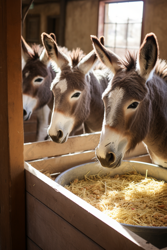 厩舍优质德州驴驴群养殖摄影图