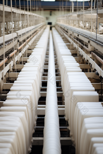 羊毛纱纺丝机生产摄影图