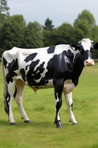 荷斯坦<strong>奶牛</strong>人工养殖摄影图