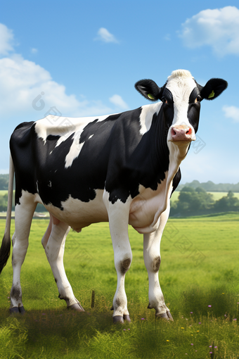 荷斯坦奶牛农业摄影图