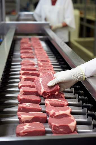 标准肉类生产包装摄影图
