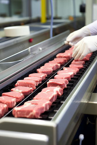 卫生优质肉类生产包装摄影图