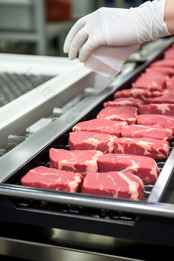 高品质营养肉类生产包装摄影图