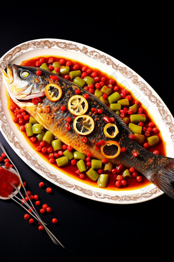 美食地方特色徽菜臭鳜鱼摄影图