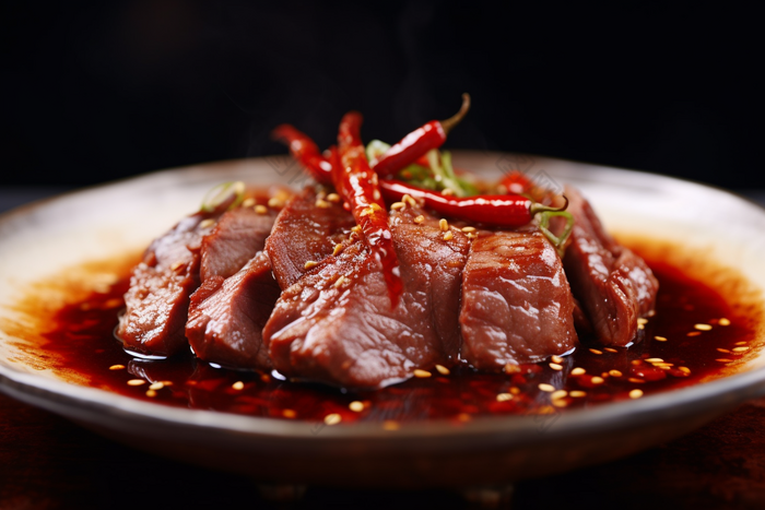 中国餐饮美食地方特色夫妻肺片摄影图