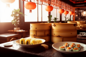 中国餐饮地方特色<strong>广式早茶</strong>摄影图