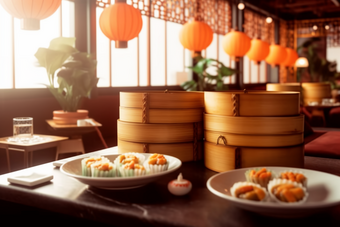 中国餐饮美食地方广式早茶摄影图