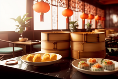 中国美食地方特色广式早茶摄影图